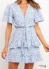 Hippie Blue Floral Printed Mini Dress